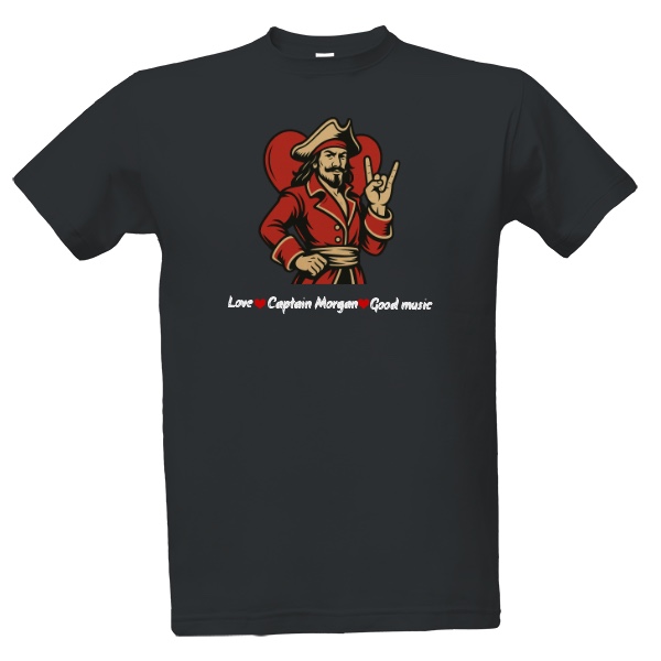 Tričko s potiskem love captain goodmusic